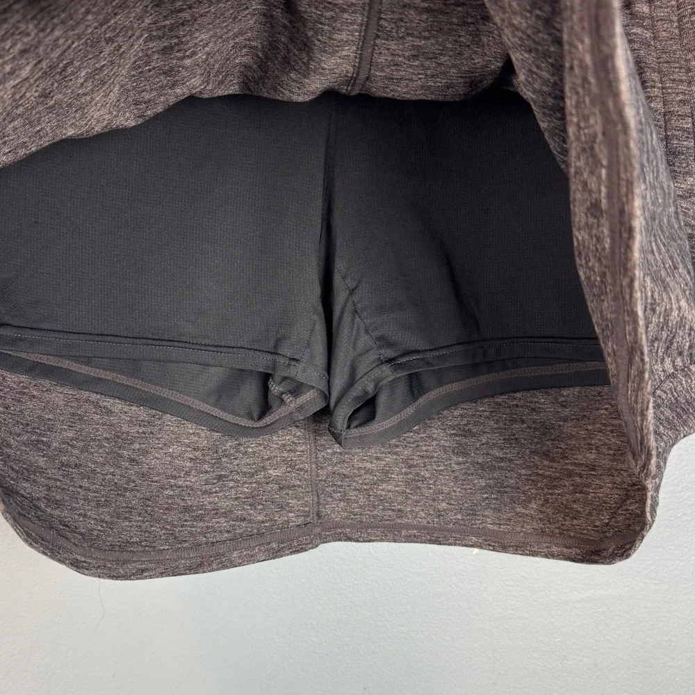 KUHL Harmony Skort Womens Medium Charcoal Gray Heathered Active Skirt Lined Logo